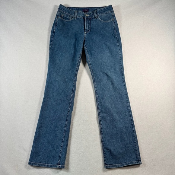 NYDJ Jeans Womens 10 Straight Mid Rise Medium Wash Stretch - Picture 1 of 16